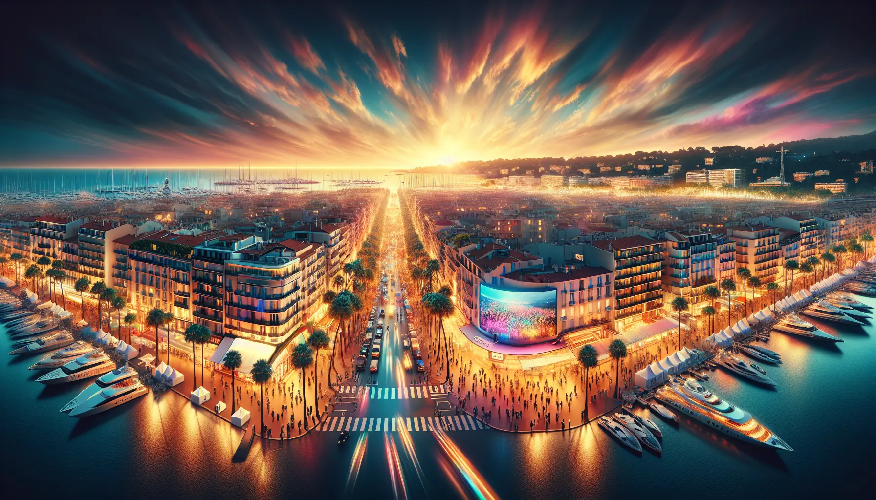 Un'immagine del Festival di Cannes con il tappeto rosso e le star del cinema