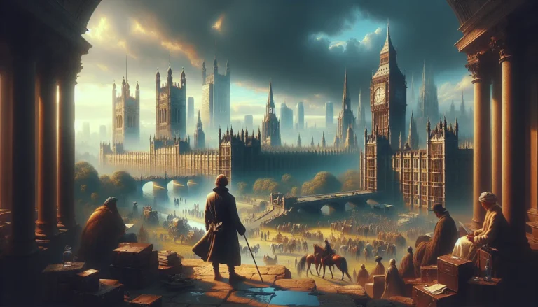 Mappa storica dell'Impero Britannico con simboli culturali delle ex colonie.