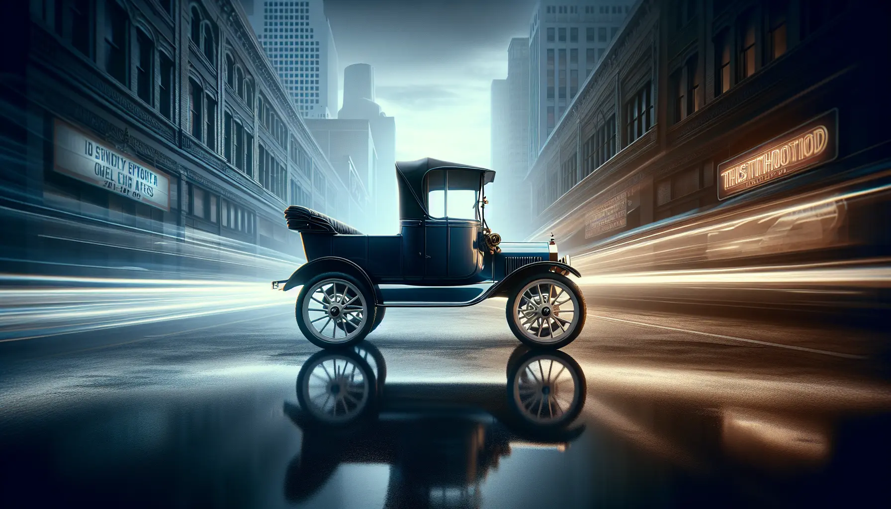 Una Ford Model T vintage in un contesto rurale, simbolo di innovazione e accessibilità nel mondo automobilistico.