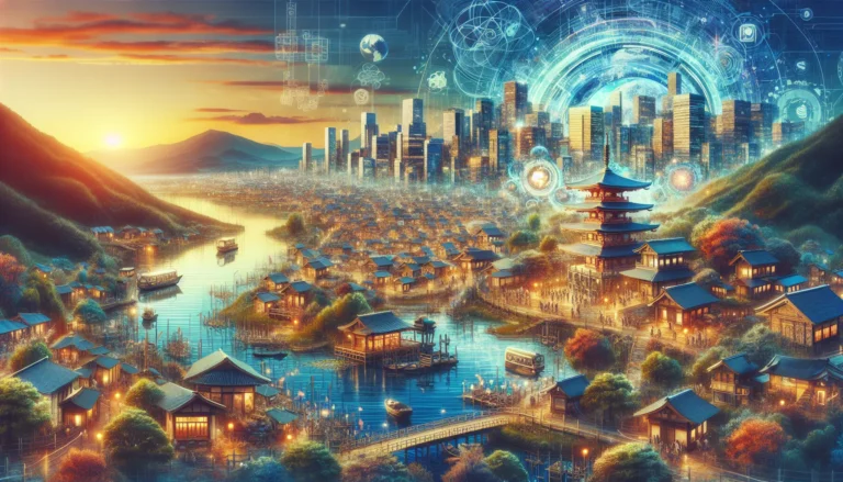 Un gruppo di persone sorridenti che partecipano a un evento comunitario locale, circondati da bancarelle di artigianato e prodotti freschi.