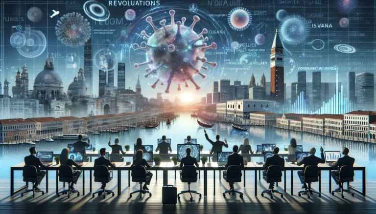 Ufficio moderno con persone che lavorano in un ambiente collaborativo e flessibile.