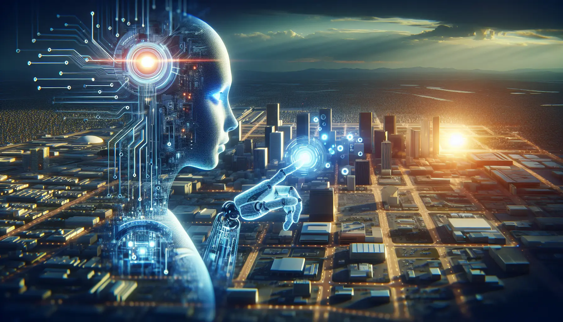 Un professionista usa un dispositivo digitale per apprendere con l'intelligenza artificiale.