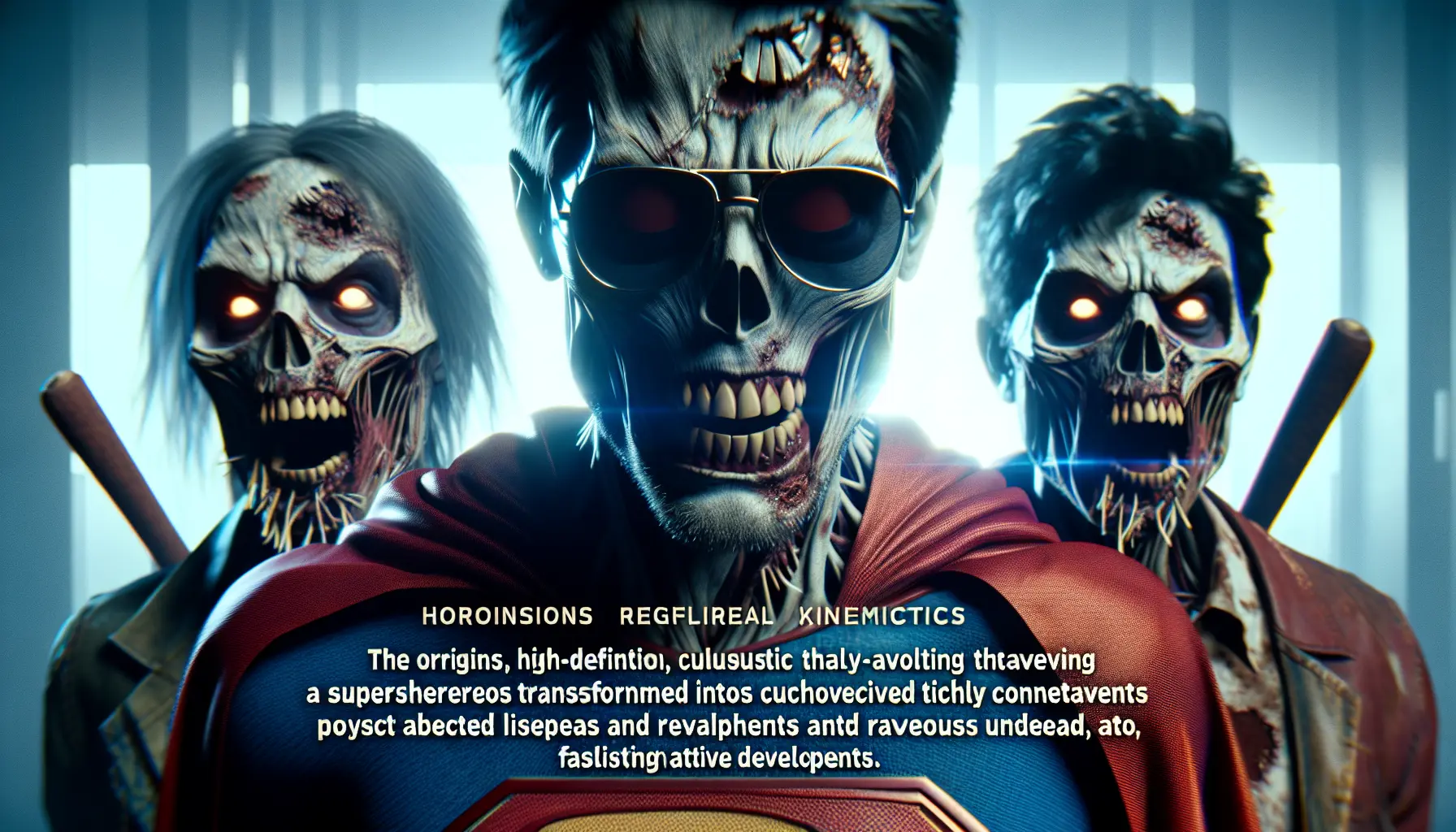 Illustrazione di supereroi trasformati in zombie nell'universo Marvel