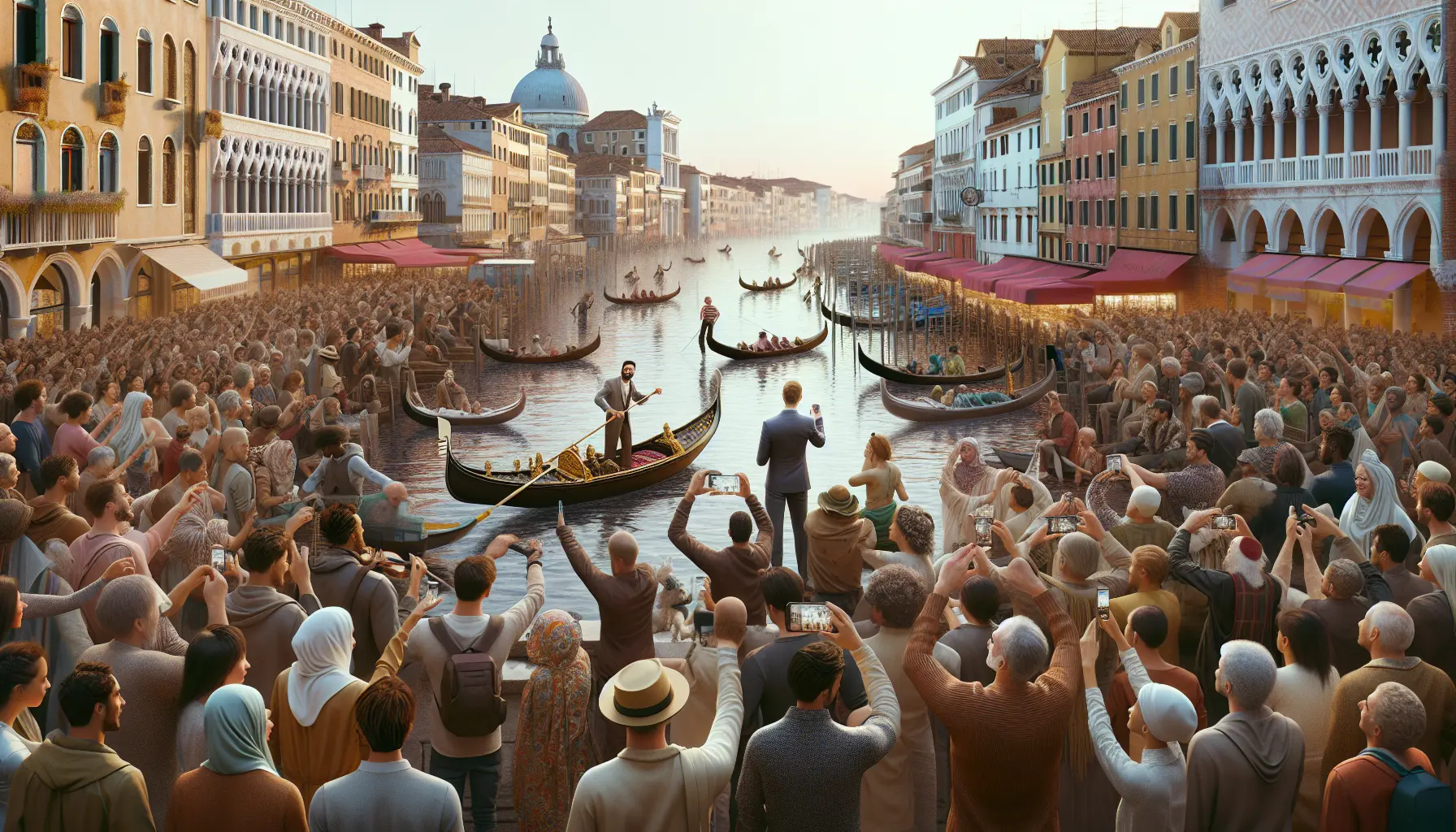 Un gruppo di persone che partecipano a una danza tradizionale in un festival culturale, rappresentando il rinascimento delle tradizioni nel mondo moderno.