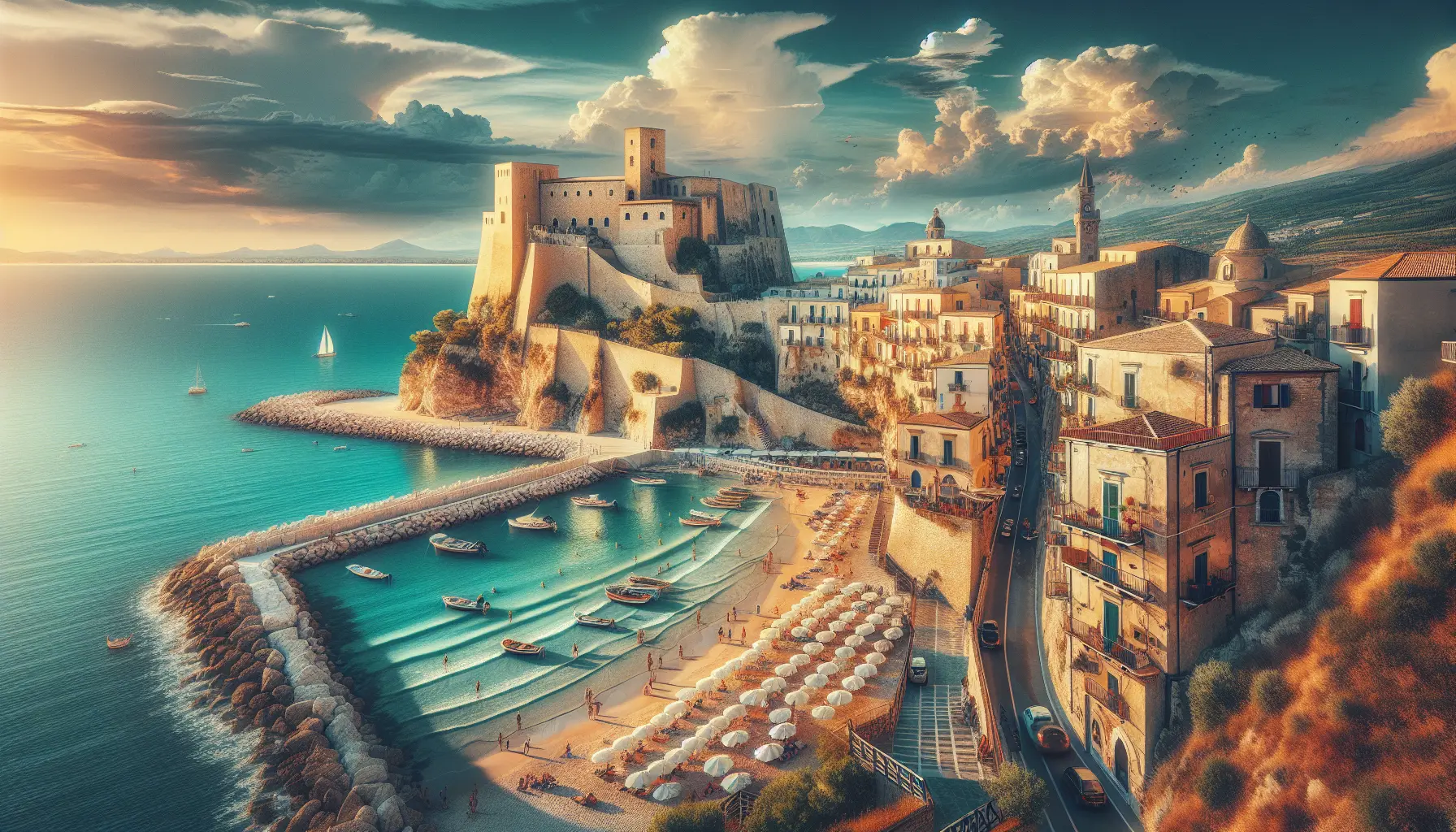 Vista panoramica di Termoli con il suo borgo antico e il mare cristallino
