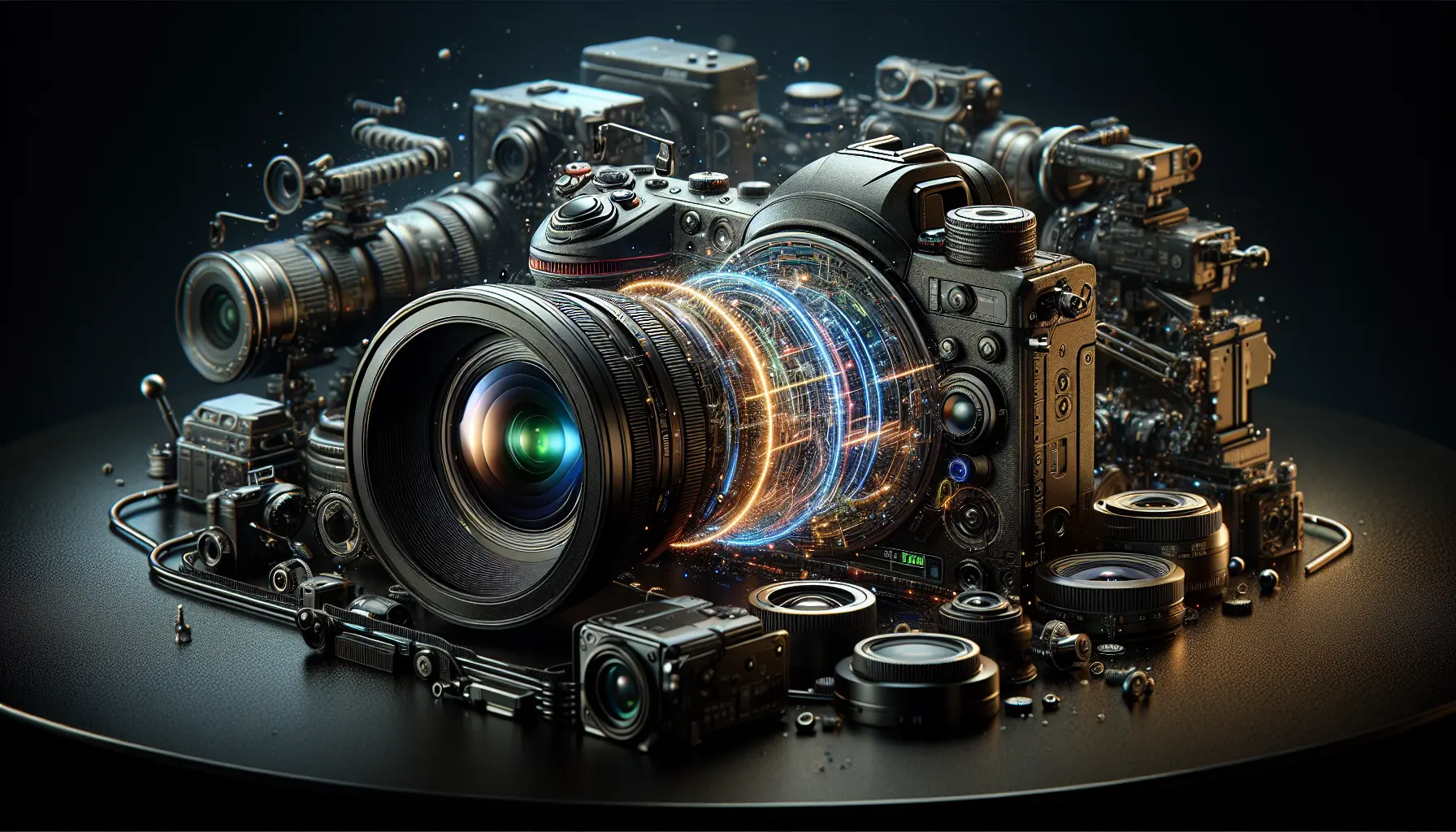 Fotocamera Nikon ZR con obiettivo in primo piano, evidenziando il design moderno e le caratteristiche avanzate.