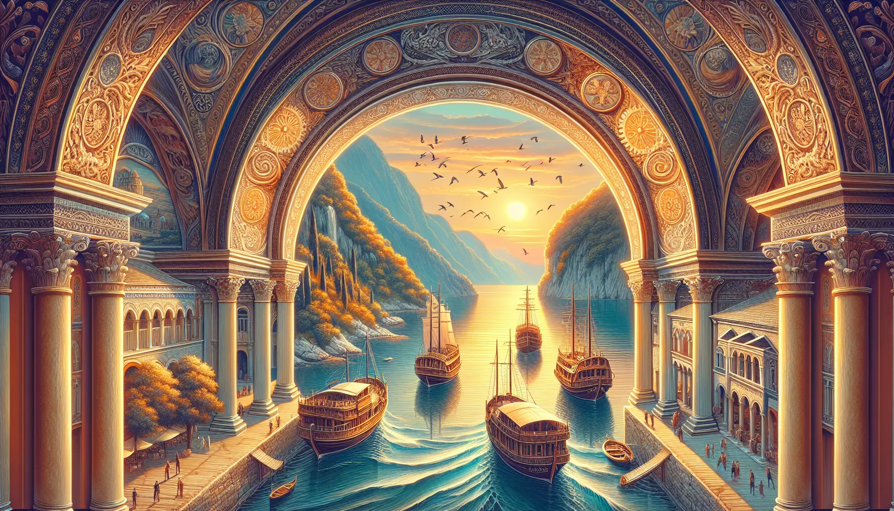 Vista panoramica delle spiagge albanesi con acque turchesi e montagne sullo sfondo