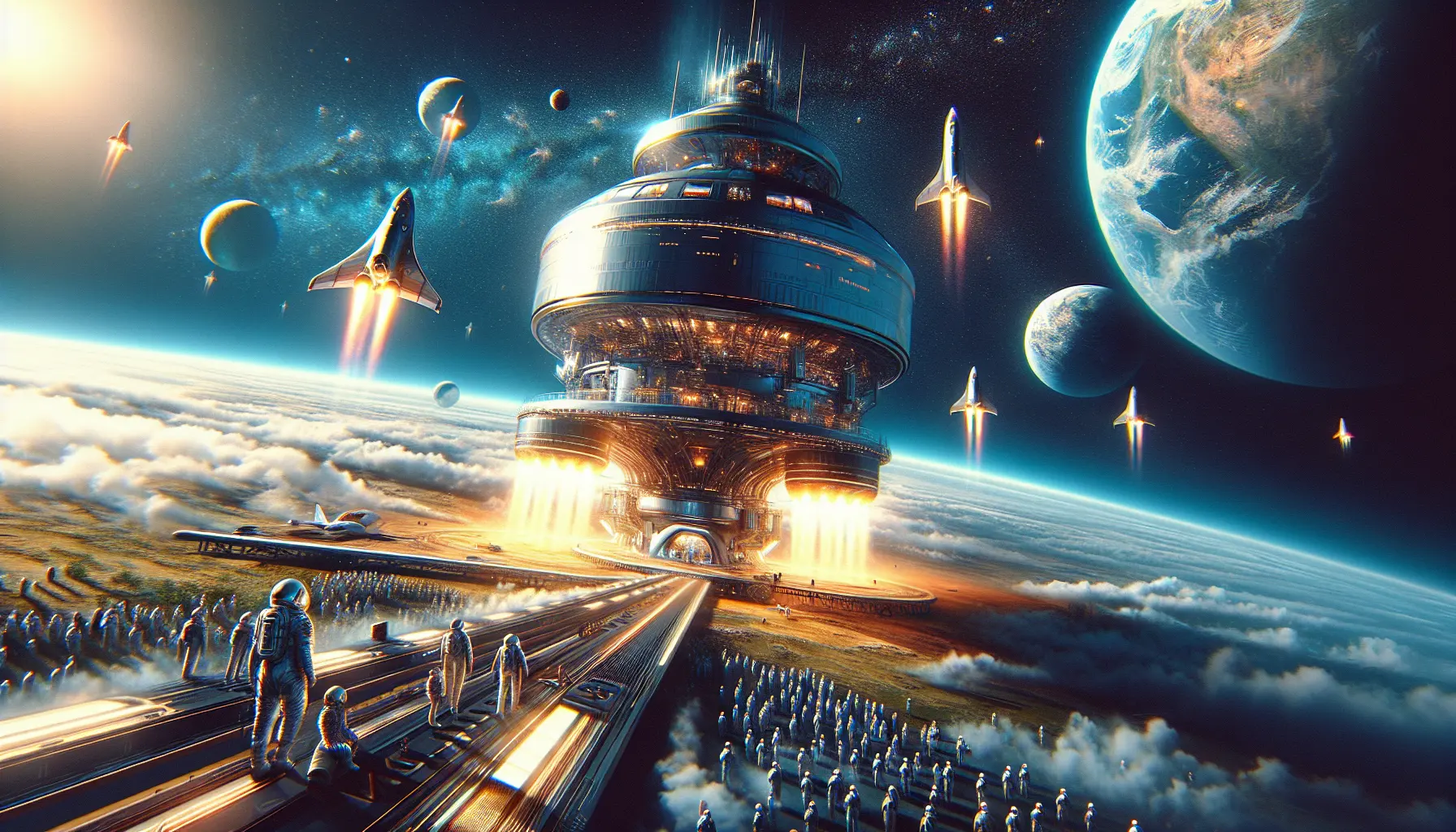 Turisti spaziali che osservano la Terra dall'orbita durante un volo suborbitale. Un'esperienza unica nel suo genere.