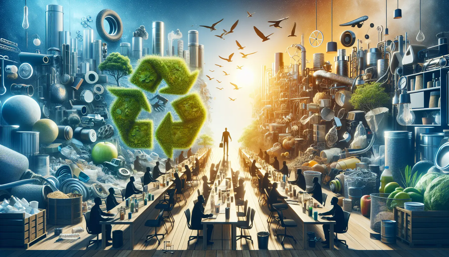 Immagine che rappresenta uno stile di vita zero waste con contenitori riutilizzabili e prodotti sfusi.