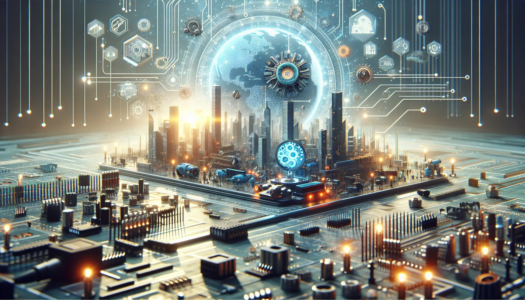 Una scheda Arduino con vari componenti elettronici e cavi, pronta per essere utilizzata in un progetto di elettronica fai-da-te.