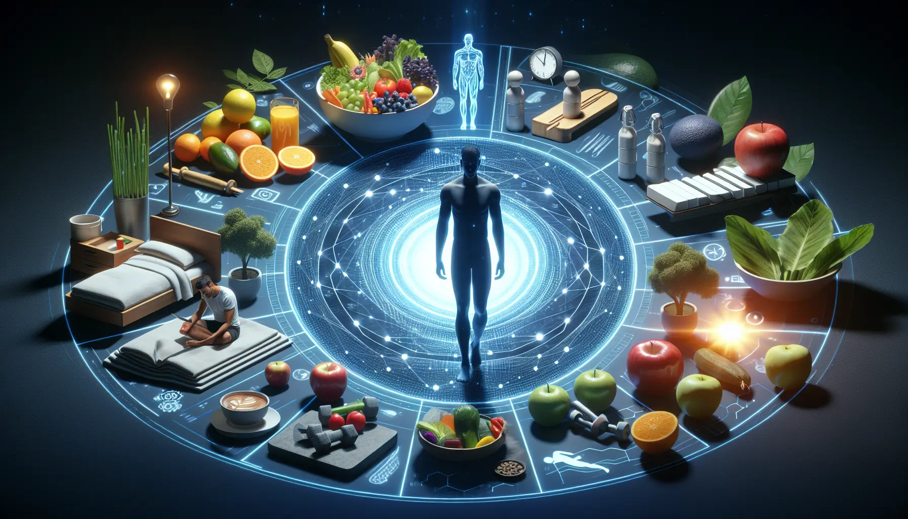 Persone che praticano yoga all'aperto, simbolo di benessere e biohacking