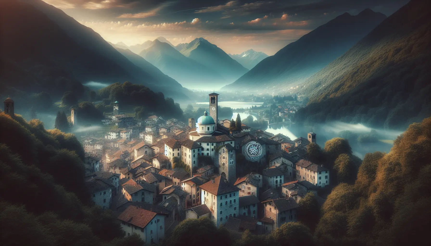 Vista panoramica di Clusone con le sue strade acciottolate e il patrimonio architettonico storico