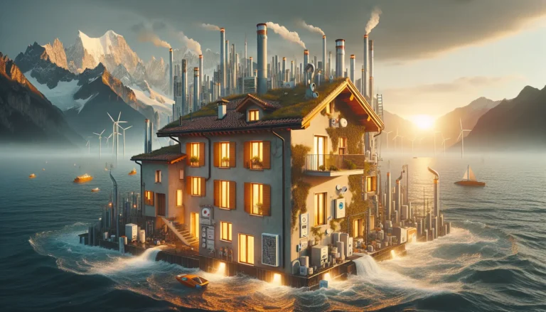 Immagine che rappresenta la riqualificazione energetica di un'abitazione con pannelli solari e isolamento termico.