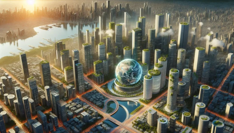 Un esempio di architettura sostenibile con spazi verdi integrati in un contesto urbano.