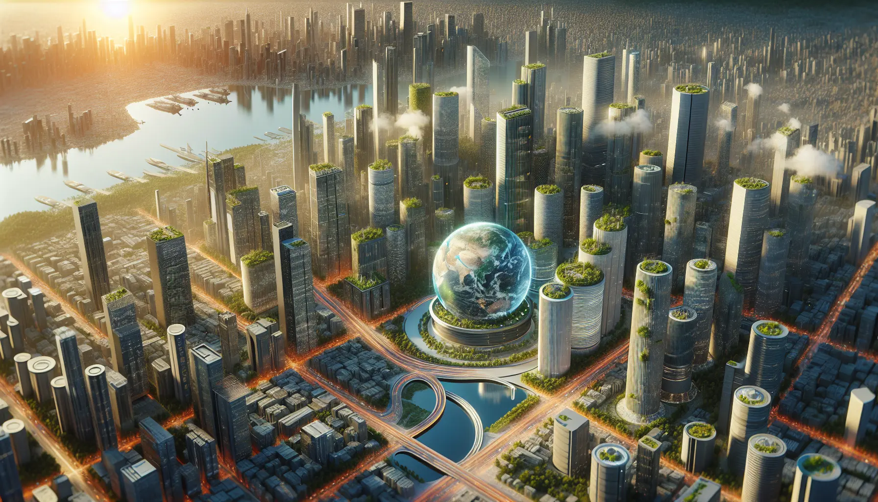 Un esempio di architettura sostenibile con spazi verdi integrati in un contesto urbano.