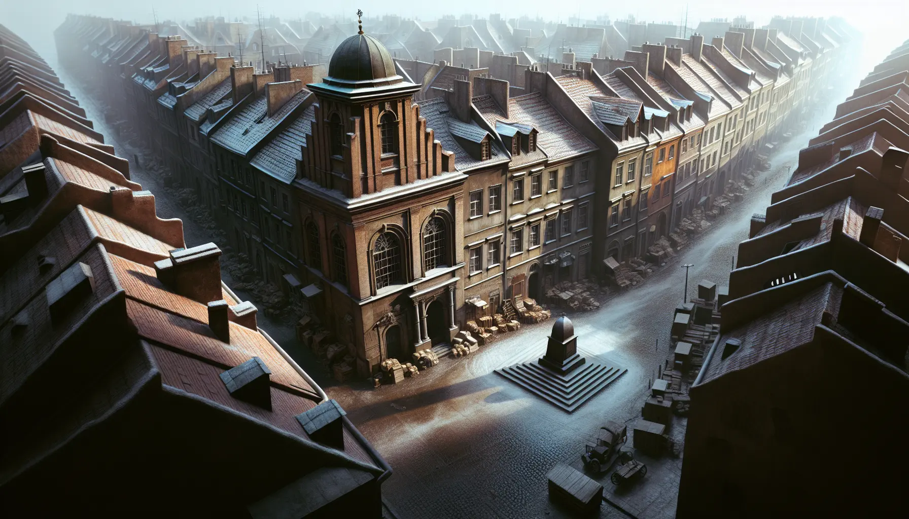 Una vista del Monumento agli Ebrei Martiri di Varsavia, simbolo di memoria e resistenza.