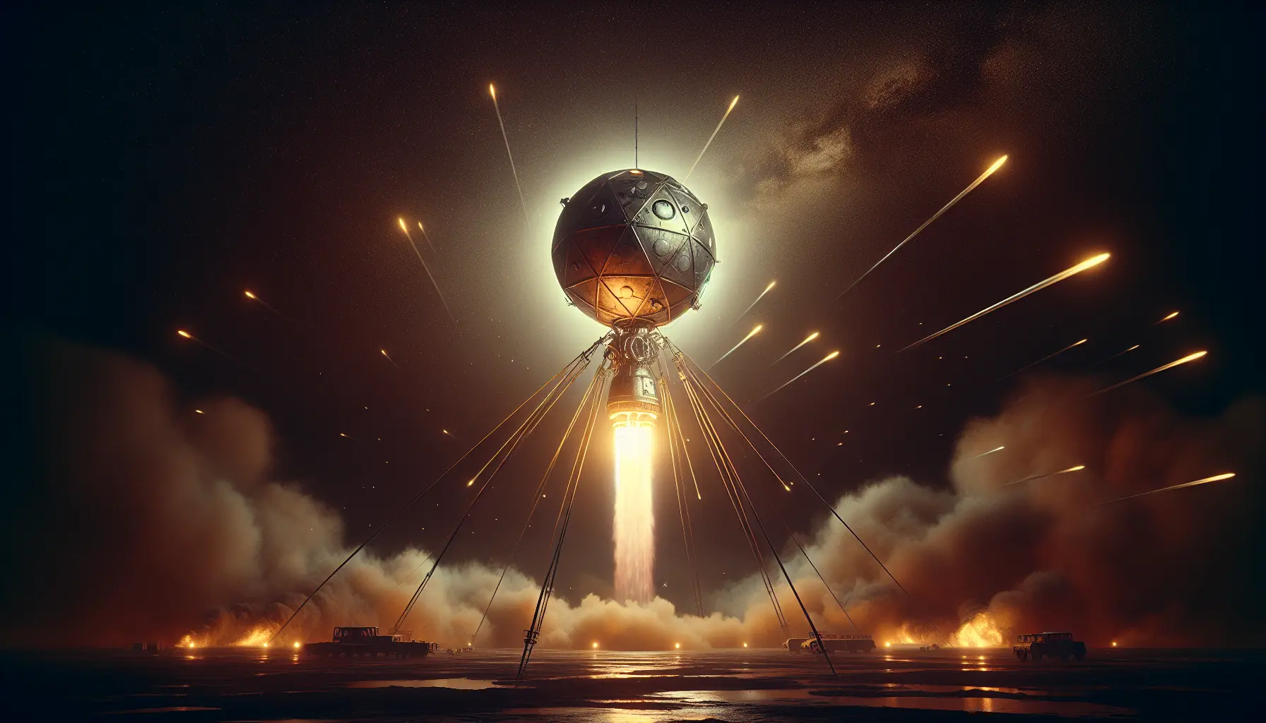 Un'immagine storica di Sputnik 1 in orbita, il primo satellite artificiale della storia