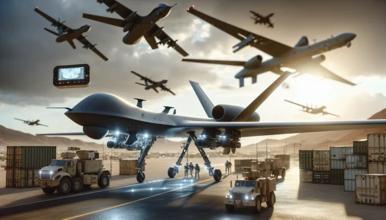 Aereo da ricognizione in volo sopra un paesaggio urbano, equipaggiato con sensori avanzati per la raccolta di dati.