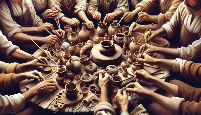 Una persona che lavora a maglia, immersa nella creazione di un progetto artigianale.