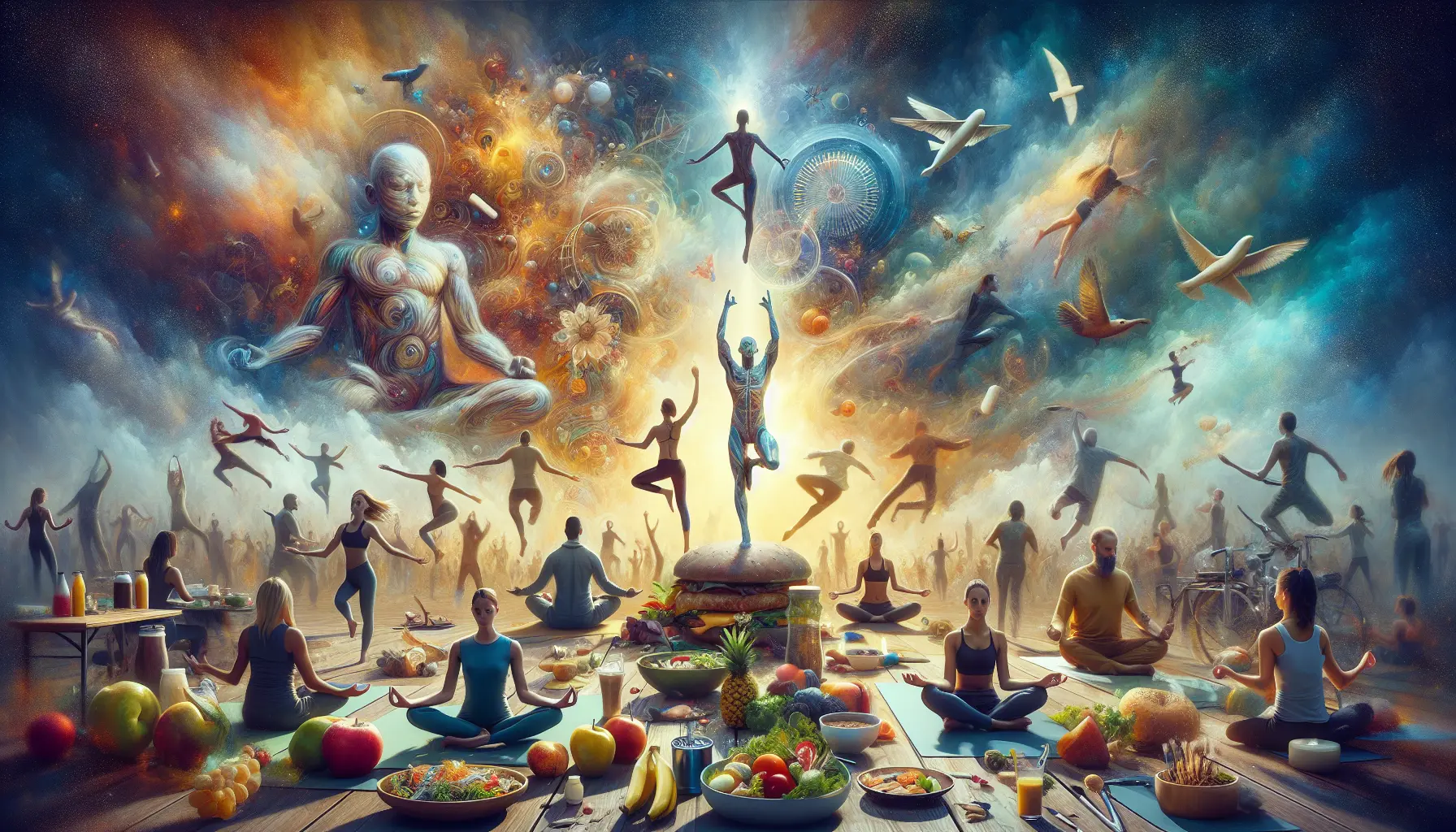 Una persona che pratica yoga in un ambiente naturale, simboleggiando l'armonia tra corpo, mente e spirito.