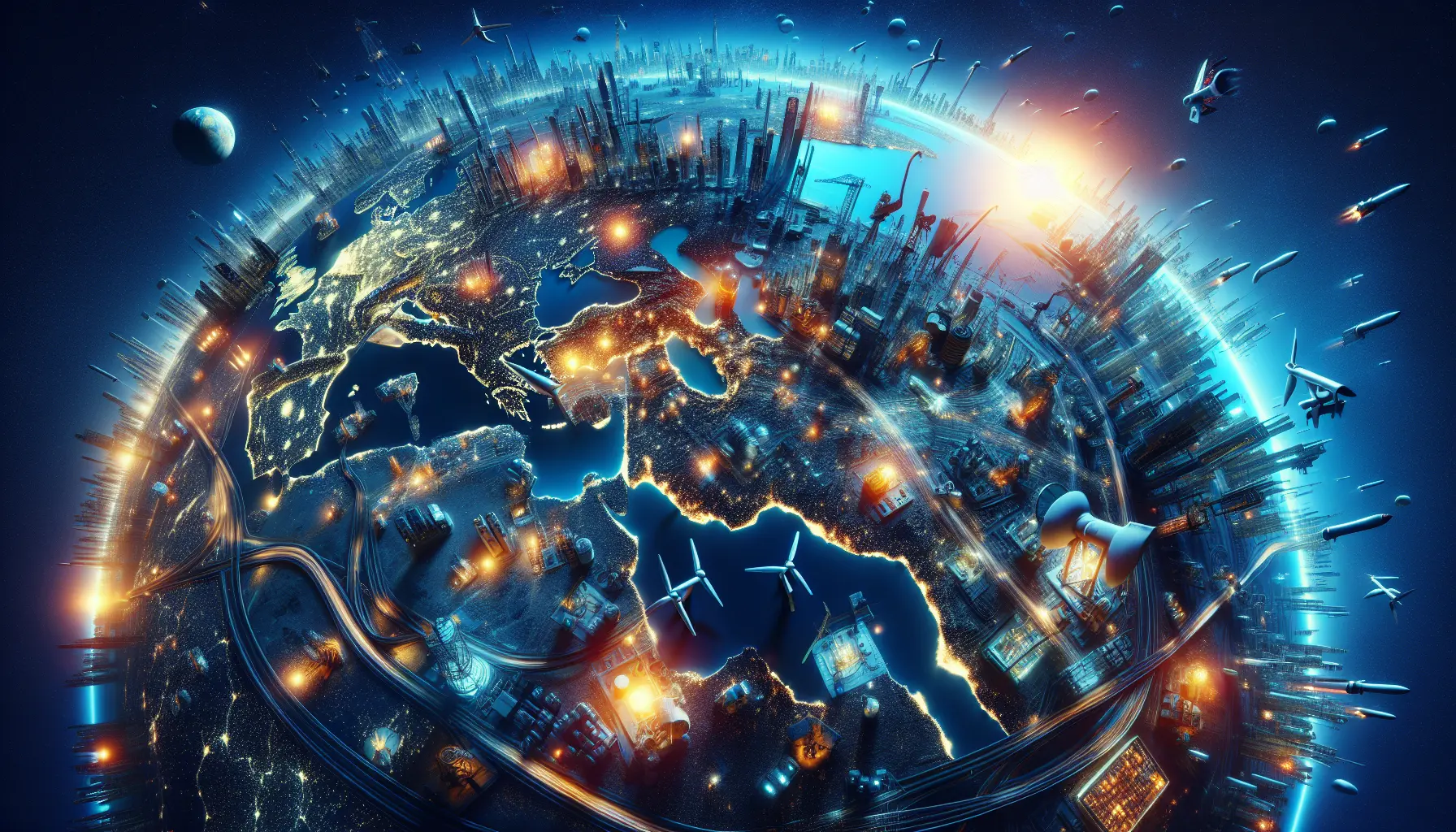 Rappresentazione grafica dell'Organizzazione dei Paesi Esportatori di Petrolio e delle sue influenze sul mercato energetico globale.