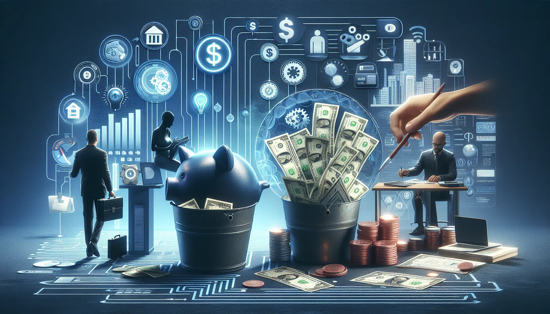 Un gruppo di persone che discutono strategie di risparmio e gestione del denaro