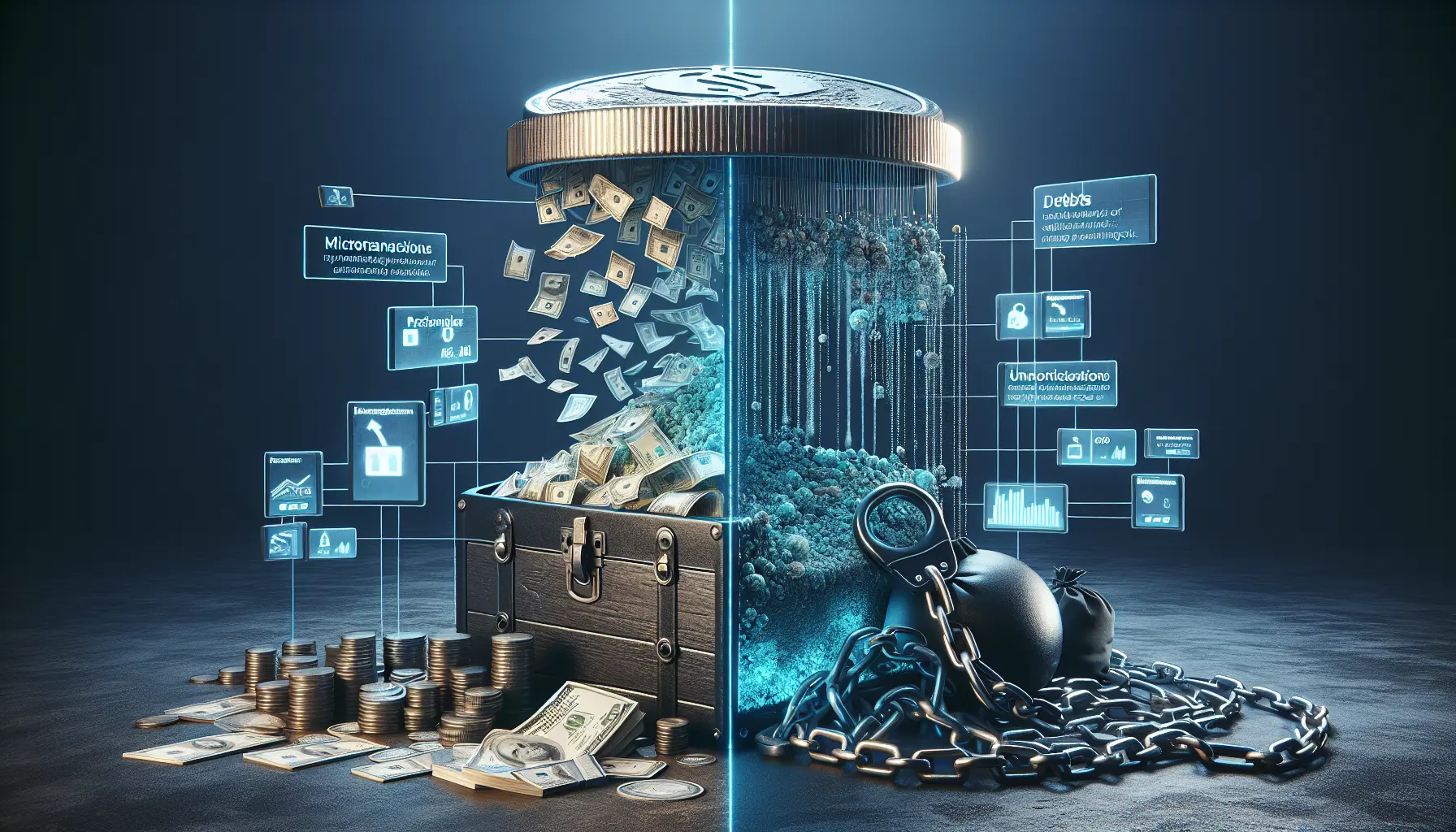 Un'immagine che rappresenta piccole spese quotidiane come caffè, snack e abbonamenti, simbolo delle microtransazioni.