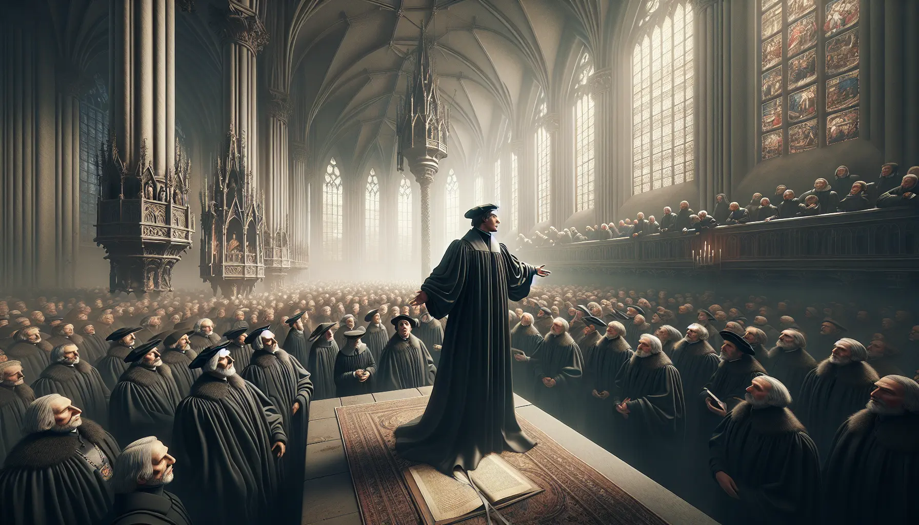 Ritratto di Martin Lutero, il riformatore che ha cambiato la storia della religione e della cultura europea.