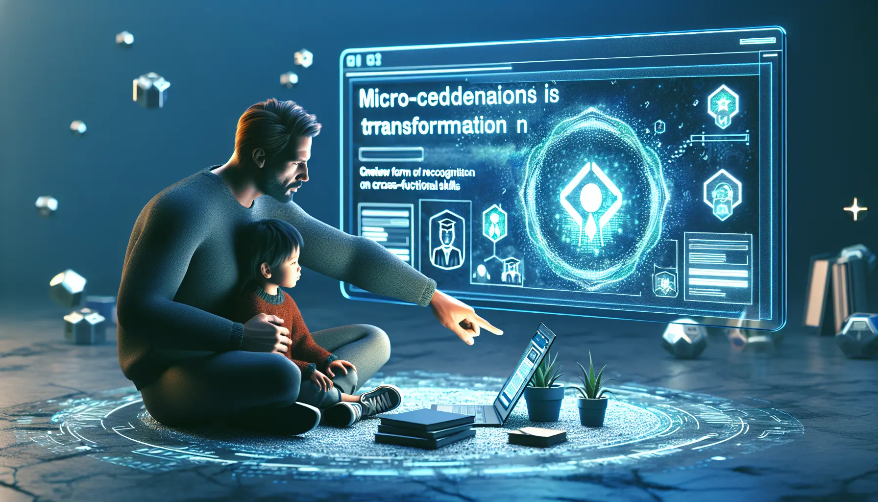 Un gruppo di studenti che partecipano a un corso online con attestati di competenze in evidenza.