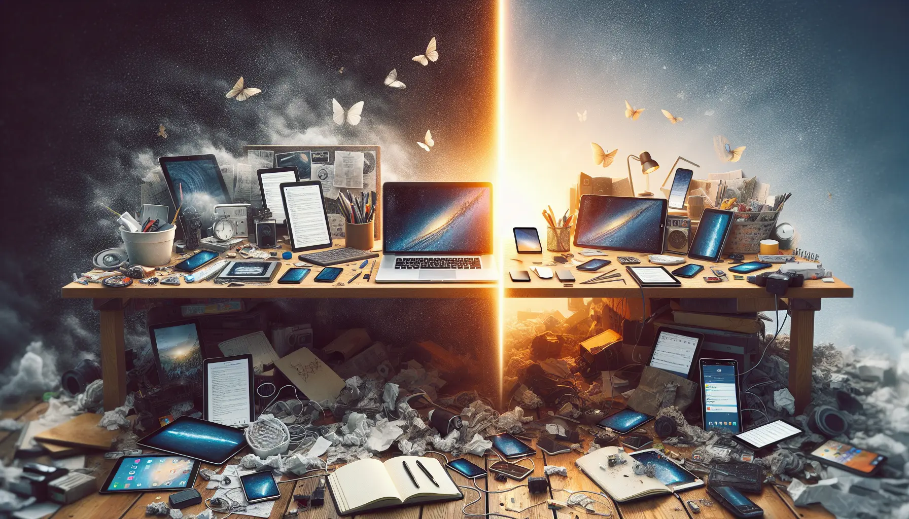 Una persona che disconnette il proprio smartphone e si dedica a un'attività all'aperto, rappresentando il concetto di minimalismo digitale.