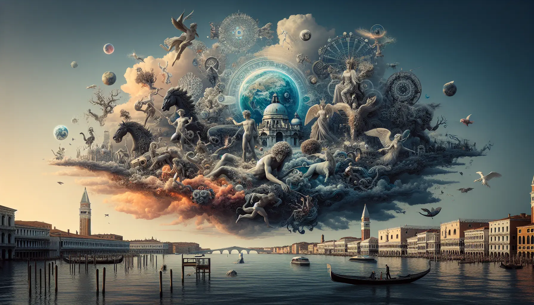 Illustrazione di un moderno supereroe che affronta dilemmi contemporanei