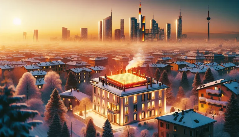 Interno di una casa calda e accogliente durante l'inverno, con un camino acceso e coperte calde