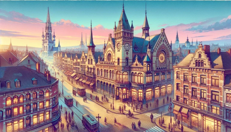 Vista panoramica di Schaerbeek con i suoi edifici storici e il parco verde