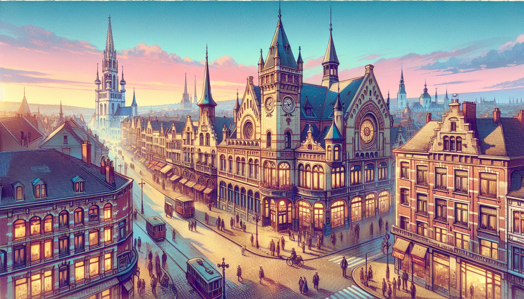 Vista panoramica di Schaerbeek con i suoi edifici storici e il parco verde