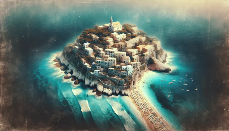 Vista panoramica di Ponza con acque cristalline e spiagge incantevoli