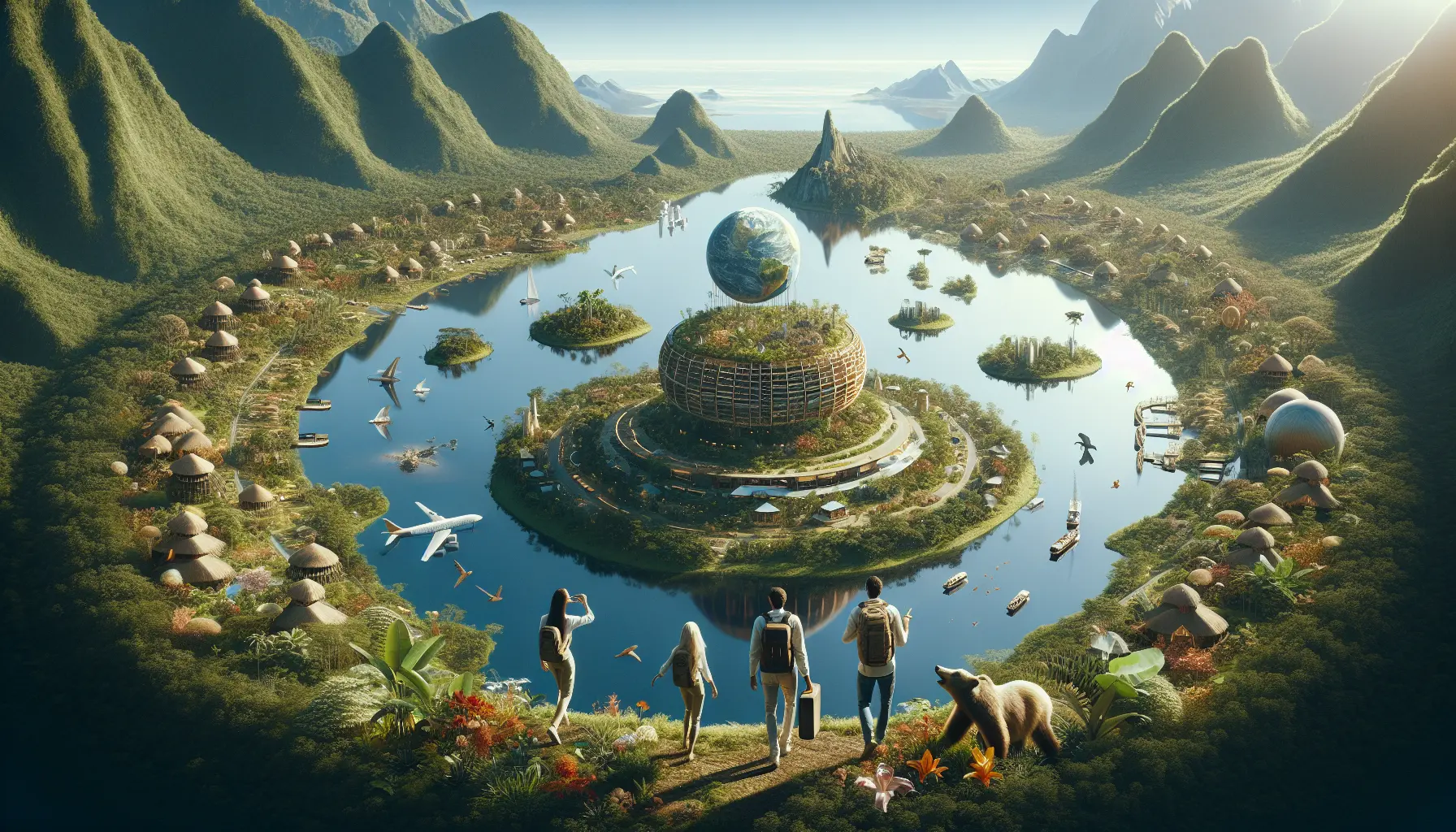 Vista panoramica di una foresta pluviale in Costa Rica, simbolo del turismo sostenibile.