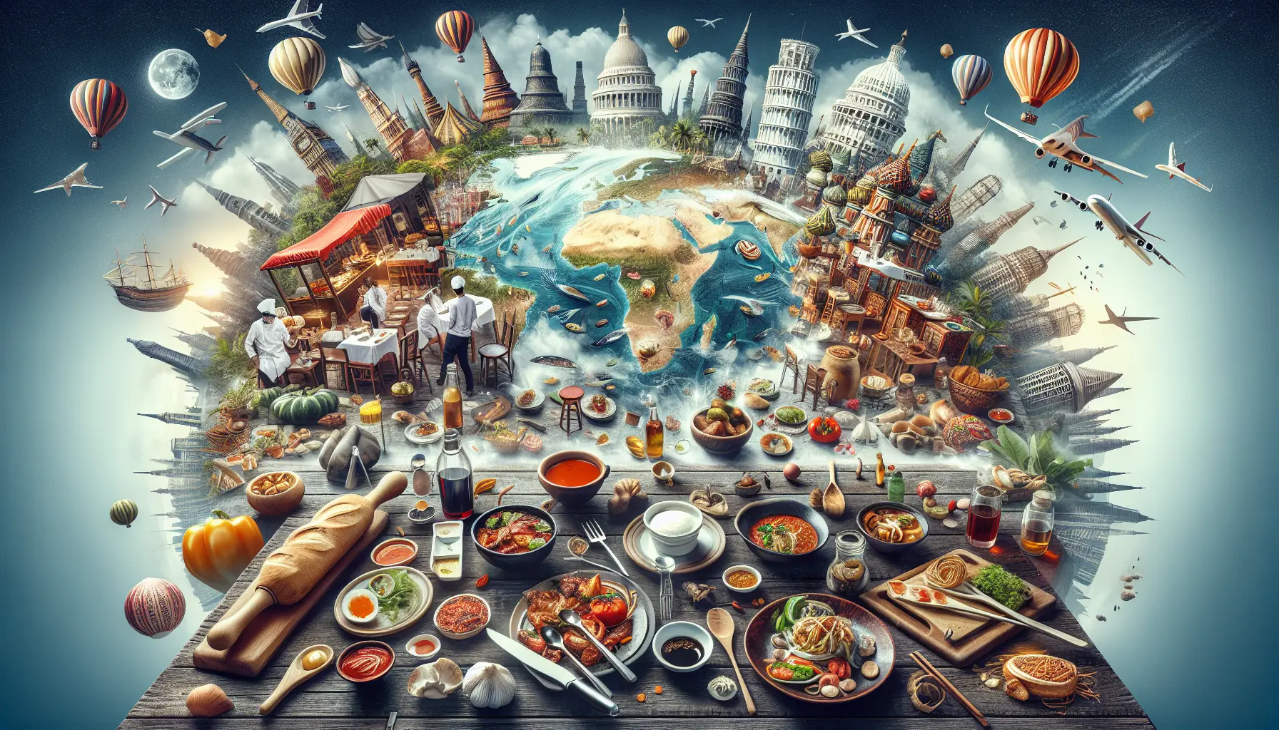 Un piatto colorato di street food thailandese, con pad thai e som tam, rappresentativo di un'avventura culinaria nel mondo.
