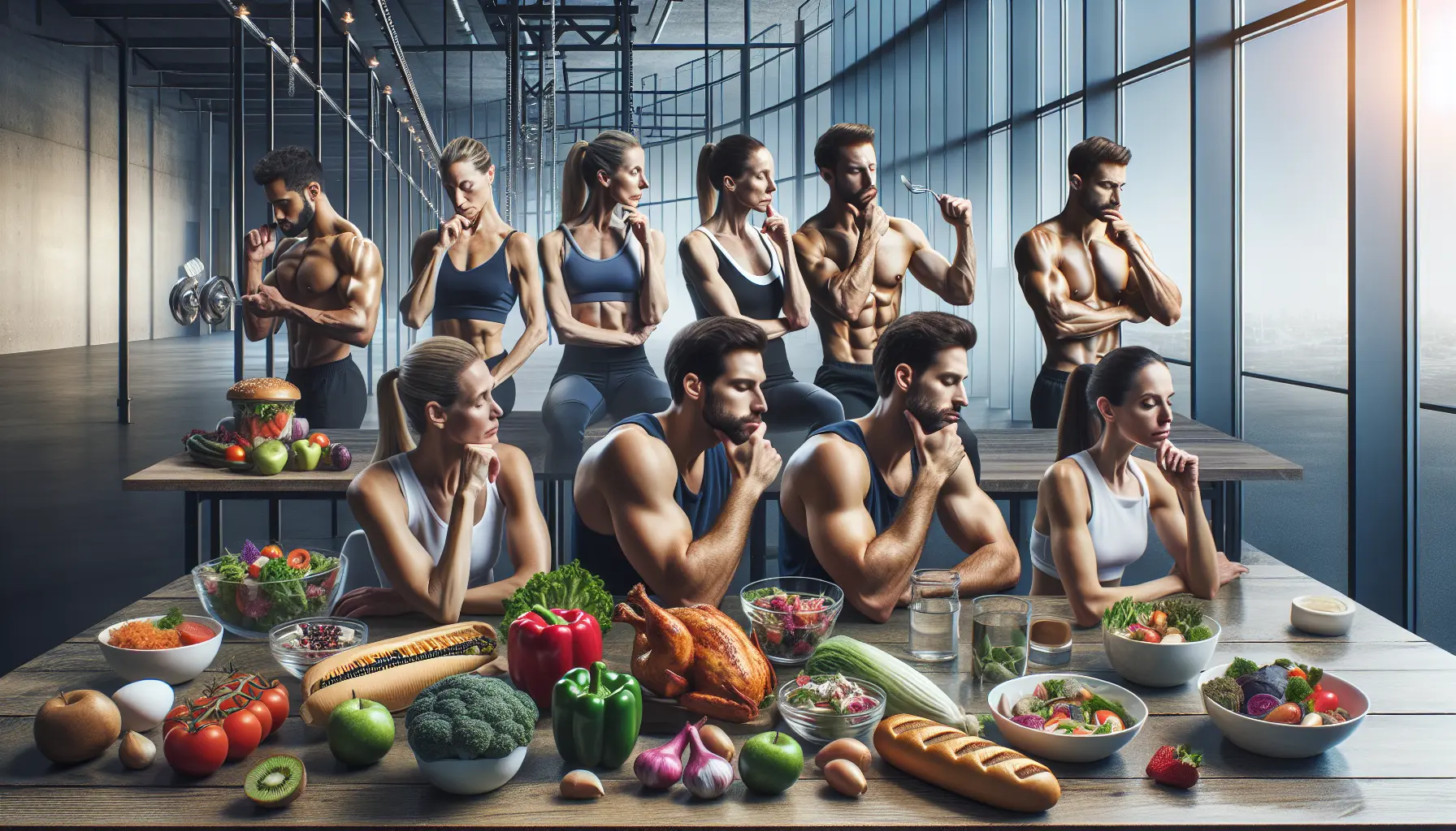 Persone che condividono un pasto sano e gustoso, simbolo di una vita equilibrata e intuitiva