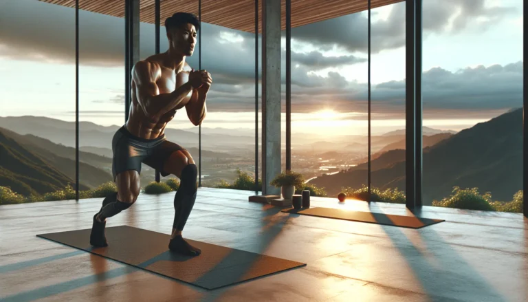 Un atleta che esegue un esercizio ad alta intensità durante un allenamento Tabata