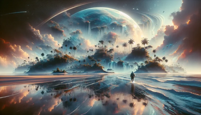 Panorama dell'Australia con il deserto rosso e la Grande Barriera Corallina