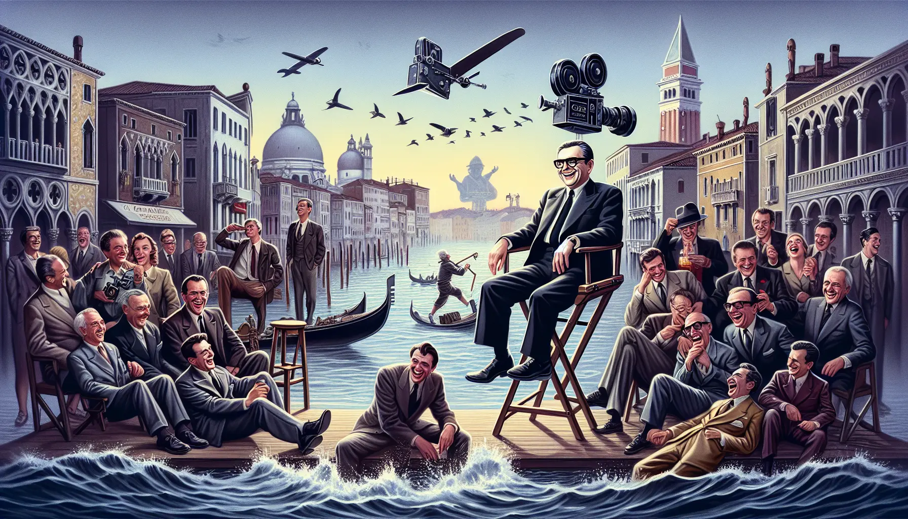 Carlo Verdone in un momento iconico di uno dei suoi film, riflettendo l'essenza della commedia italiana.