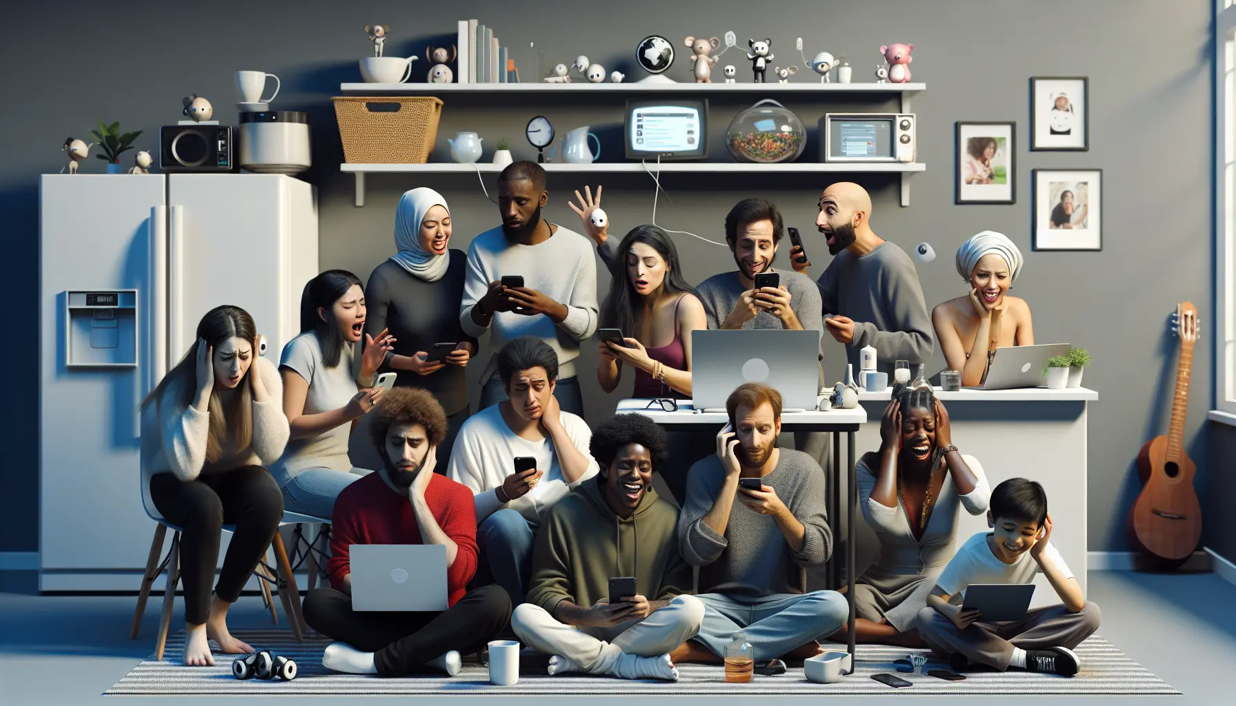 Persone che interagiscono in una comunità virtuale online