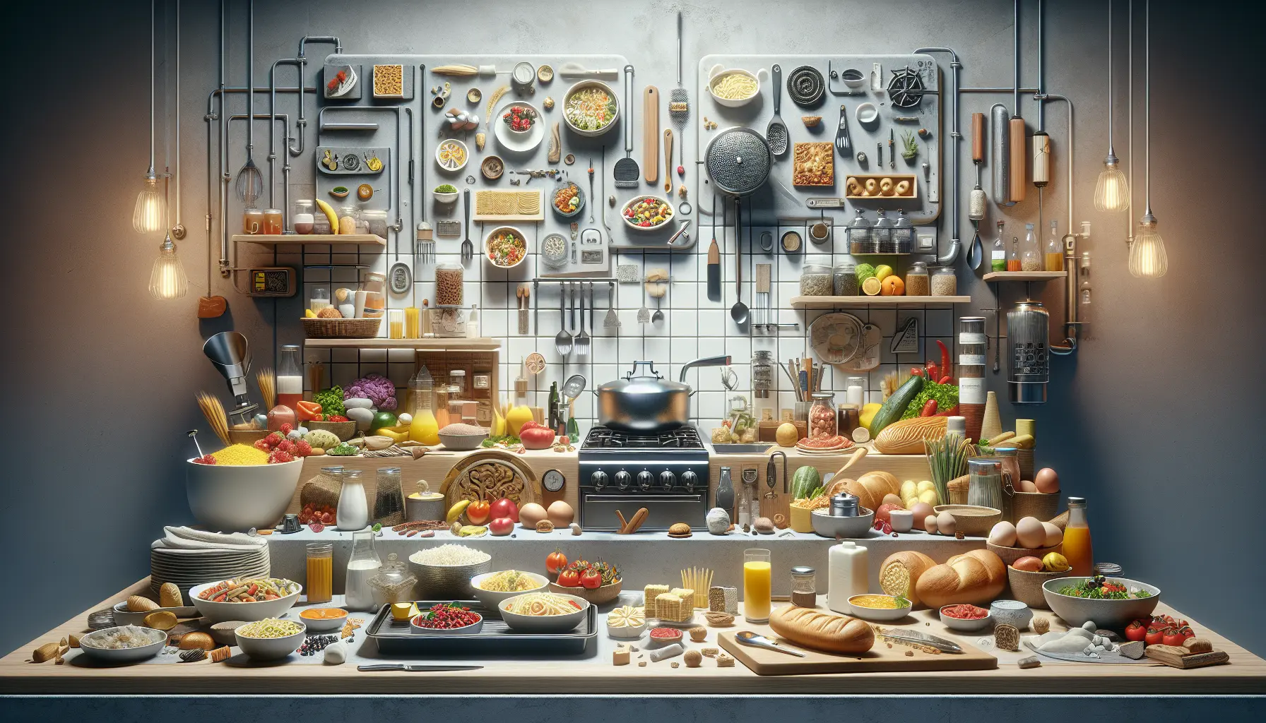 Una tavola imbandita con piatti tradizionali che rappresentano diverse culture culinarie.