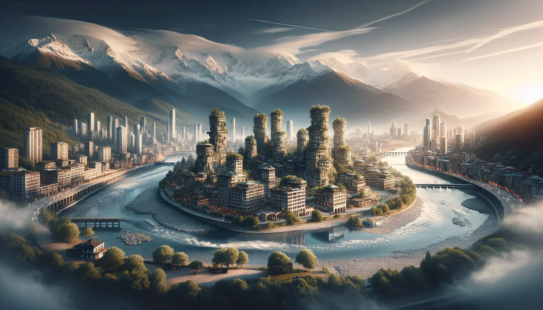 Panorama di una destinazione emergente con paesaggi naturali e culturali
