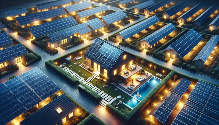 Pannelli solari su un tetto di una casa moderna, simbolo di sostenibilità e autosufficienza energetica.