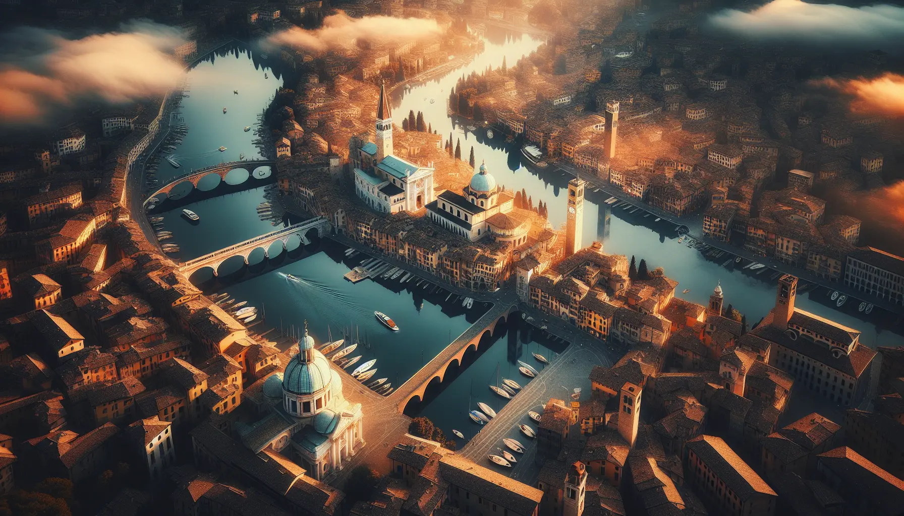 Vista panoramica della Città Alta di Bergamo con le sue storiche mura e i monumenti