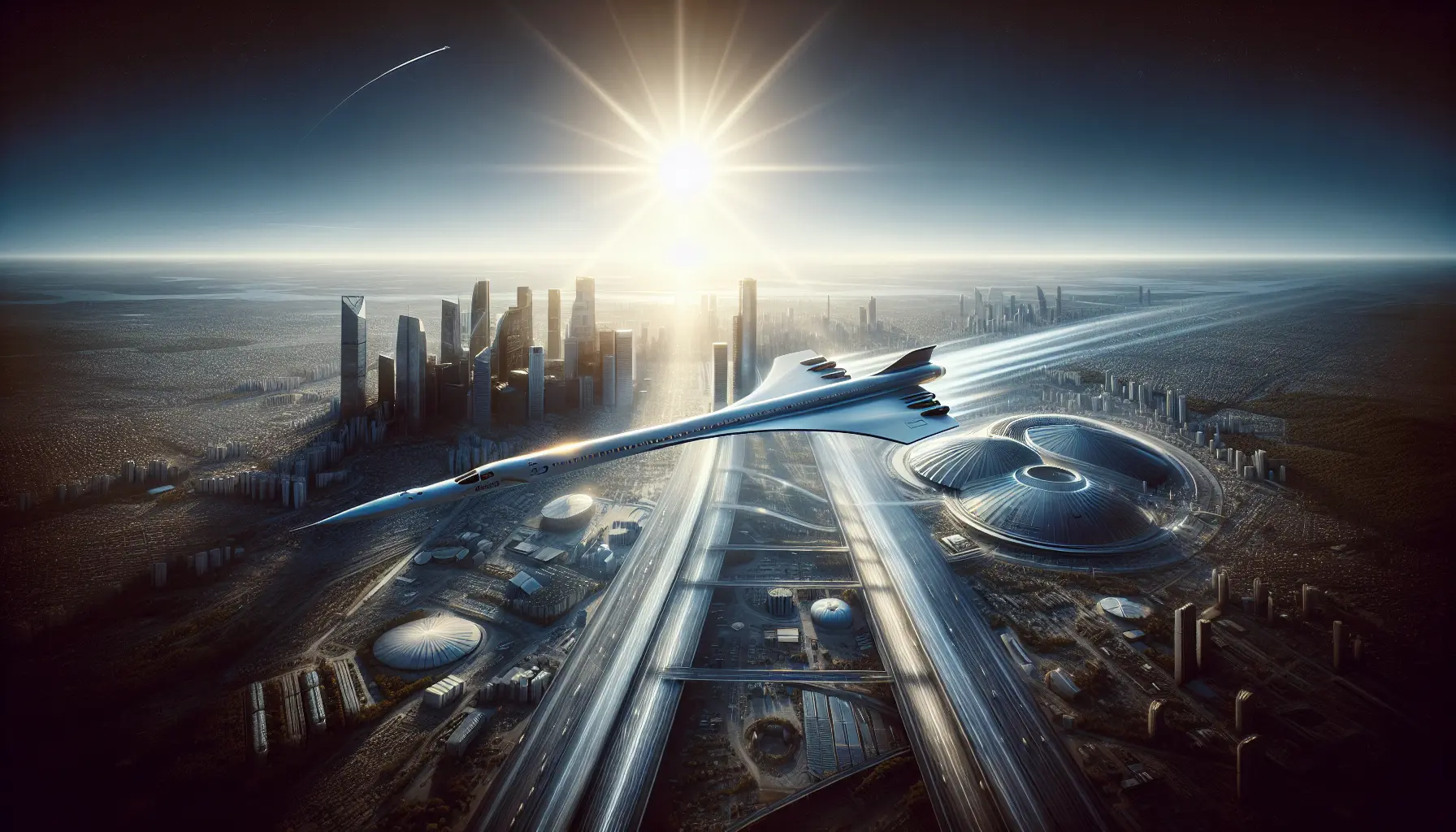 Un aereo Concorde in volo, simbolo di innovazione e velocità nell'aviazione.