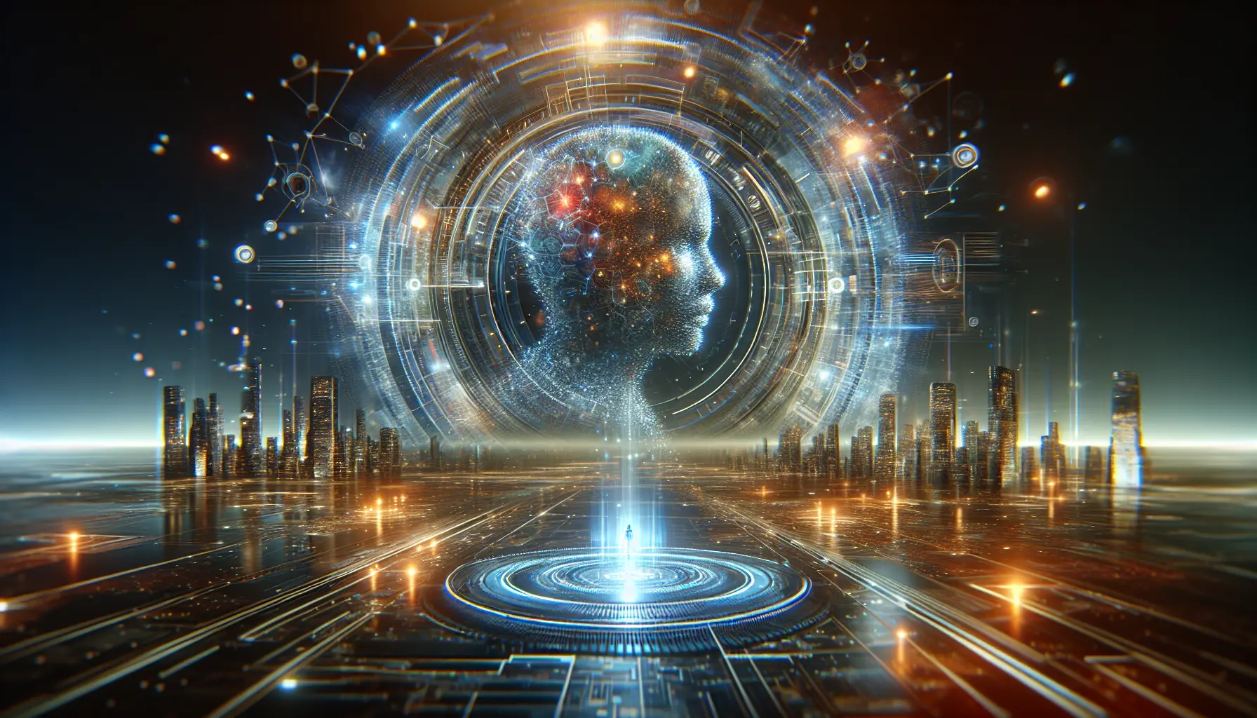 Un'immagine che rappresenta un ambiente virtuale immersivo, con avatar che interagiscono in uno spazio digitale.