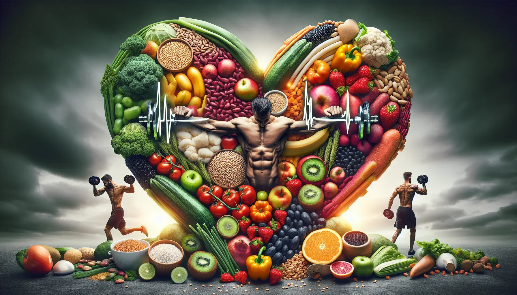 Piatto colorato di alimenti vegetali freschi e nutrienti