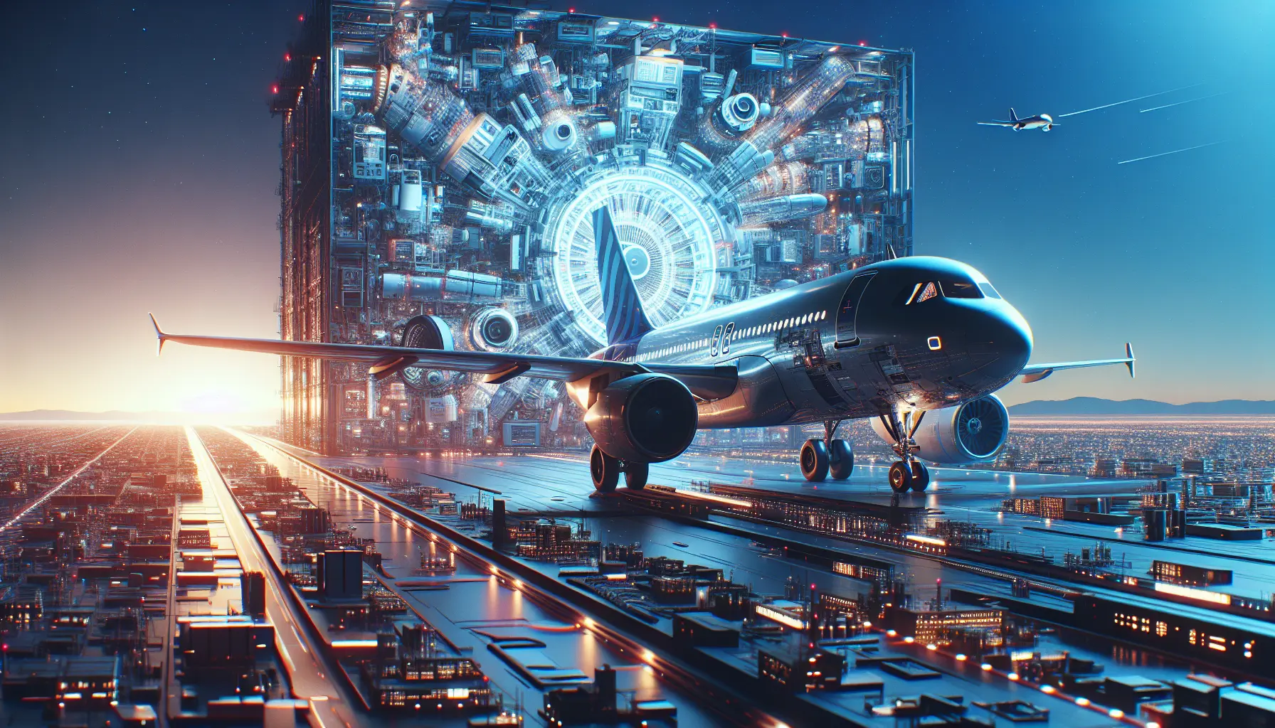 Un aereo Airbus A320 in volo sopra le nuvole, rappresentando le innovazioni tecnologiche e le misure di sicurezza nel trasporto aereo.